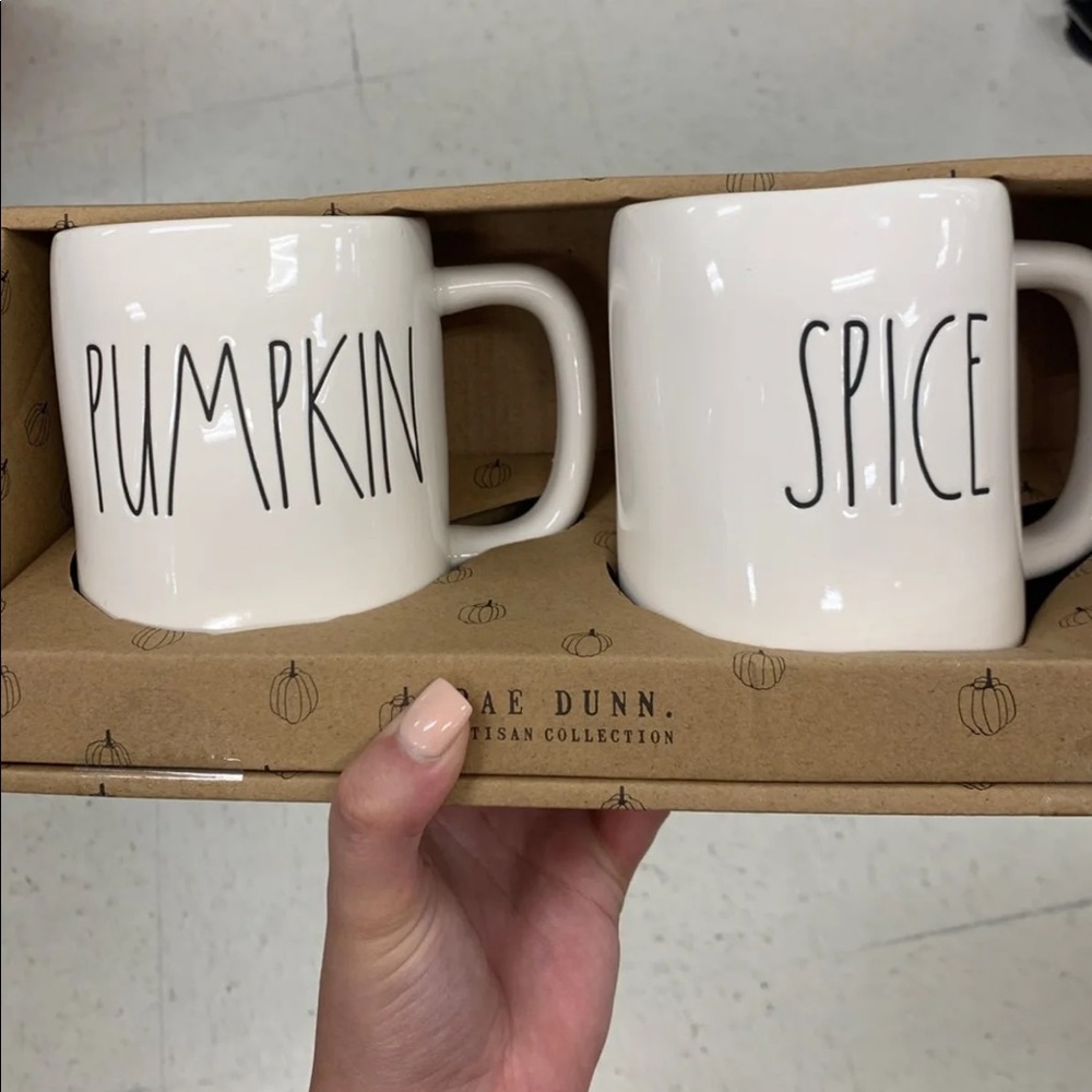 RAE DUNN PUMPKIN SPICE MUGS SET OF 2